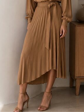 Express Pleated Wrap Midi Skirt XS 🤎✨